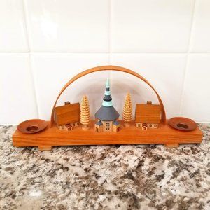 Vintage German Wooden Candle Holder